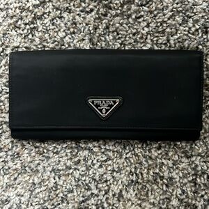 Prada black nylon wallet
